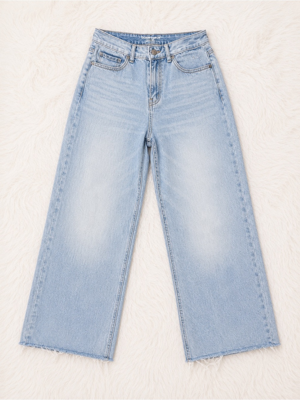 Rewash Wide Leg Jeans Size 9/29 Light Wash Raw Hem Y2K Baggy Denim Pants